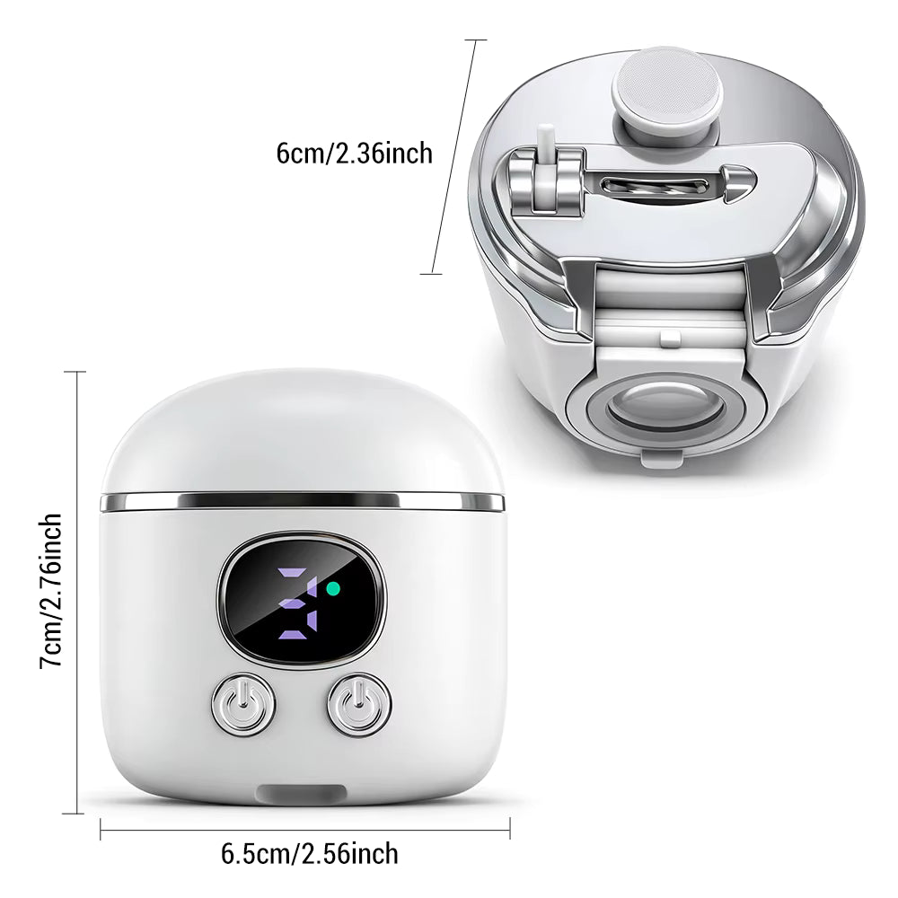 Dual-Blade Electric Nail Clipper with 2.5x Magnifier, LED Light & Callus Polisher