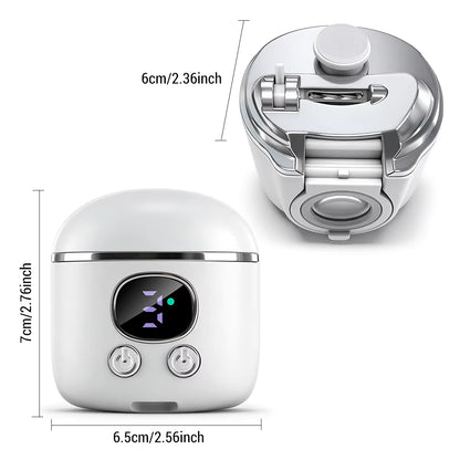 Dual-Blade Electric Nail Clipper with 2.5x Magnifier, LED Light & Callus Polisher