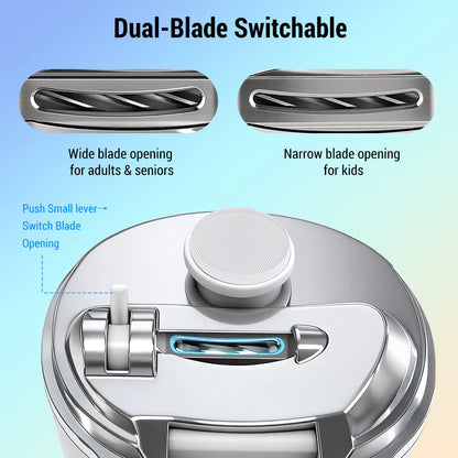 Dual-Blade Electric Nail Clipper with 2.5x Magnifier, LED Light & Callus Polisher